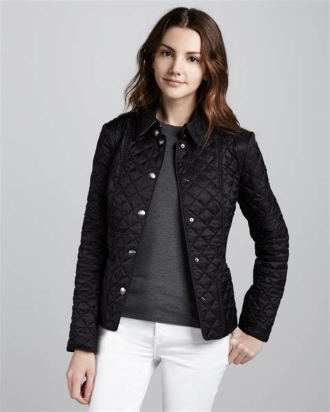 black burberry jacket womens|ladies quilted black Burberry jacket.